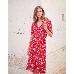 Sezane Floral Midi Shirt Dress Sz 4